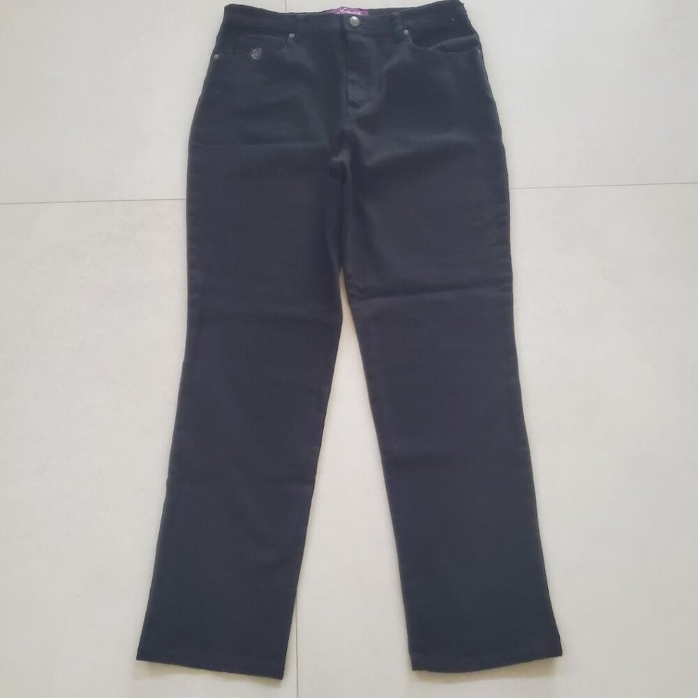 New Gloria Vanderbilt Amanda Cotton & Spandex Black 5 Pocket Jeans  size 12
